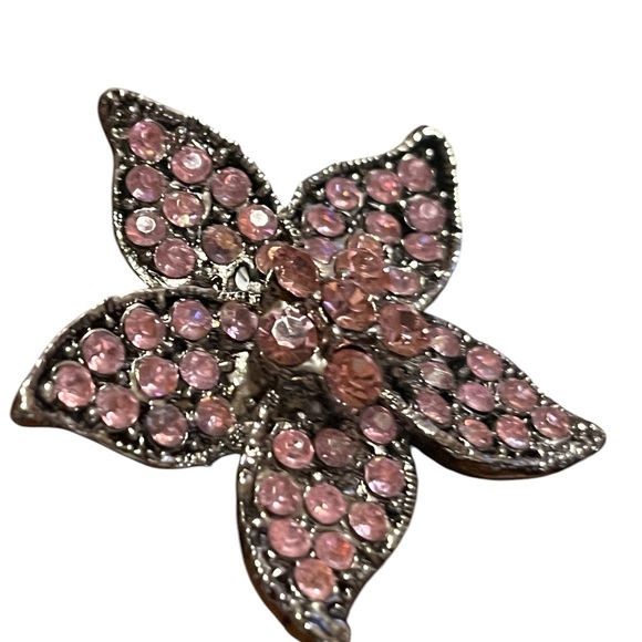 Pink gemstone Star fish brooch vintage - Picture 3 of 7